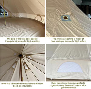 Tienda de Campaña Tipo Yurta de Lona Resistente al Agua para 3-4 Personas, Tamaño 4M, 4 Estaciones, Buena Transpirabilidad, con Salida para Estufa - Product Image 3