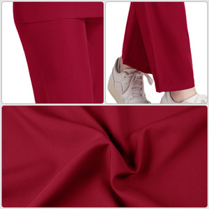 Korean Style Scrub Suit Set Long Sleeve Unisex Hospital Uniform Moisture Wicking Knitted Split Set - Product Image 5