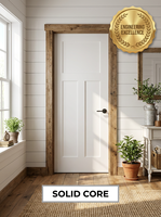 Porte intérieure Shaker à 3 panneaux en MDF 30x80, à gauche, apprêtée et peignable, pour le marché des États-Unis et du Canada