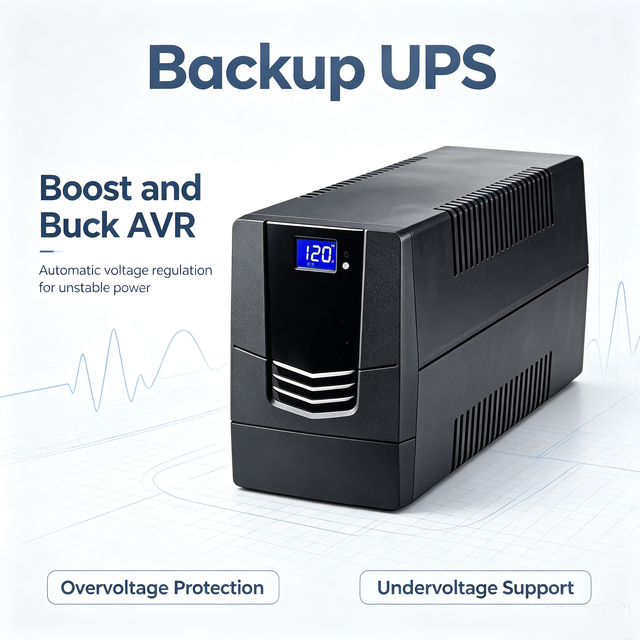 1500VA UPS Uninterruptible Power Supply with Simulated Sine Wave, AVR, LED/LCD Display, Humanized Alarm for Home Office