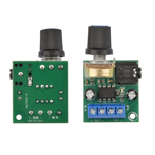 LM386 10W Audio Amplifier Board Mono 3.5mm DC3-12V Volume Control Mini AMP Module Adjustable Volume 1PC