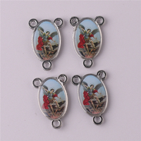 Pièces centrales pour chapelet, accessoires de bijoux religieux, pastoral, Saint Michael, chapelet, centre de table pour bricolage, collier religieux