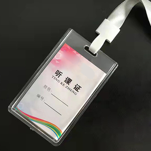 Durable Hard Plastic <b>ID</b> Badge Card <b>Holder</b> Double-Sided Clear Insert for Business Cards for Bank Use - Product Image 3