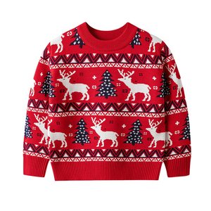 <strong>Cheap</strong> Price Free Sample Reindeer Acrylic Jacquard Knitting Breathable Knit <strong>Jumper</strong> Light up Xmas <strong>Christmas</strong> Sweater for Family - Product Image 1