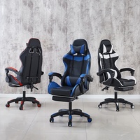 Chaise de jeu ergonomique haut de gamme personnalisée, chaise d'ordinateur inclinable robuste avec repose-pieds
