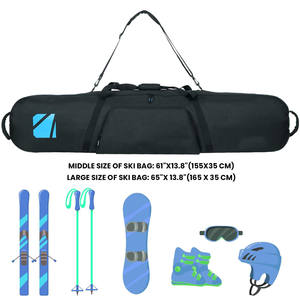 Bolsa para Tabla de Snowboard Impermeable, Funda Protectora para Esquís de SBR, Arnés Doble Desmontable, Bolsa de Nieve Portátil, Carcasa Rígida de Poliéster Antirrobo - Product Image 3