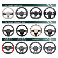 Kit de Conversión del Sistema de Conducción para Automóviles Benz Clase A, B, C, E y Clase S, Volante Deportivo de Cuero y Fibra de Carbono Estilo AMG