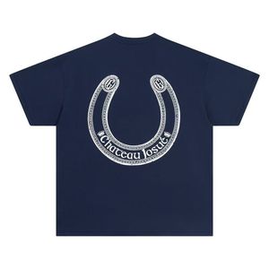 Nouveau slogan : T-shirt décontracté unisexe en pur coton à manches courtes avec motif fer à cheval imprimé – Collection Tendance - Product Image 2