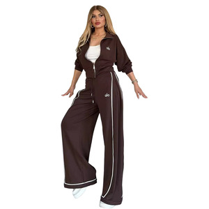 Ensemble de survêtement pour femme DD0165, mode automne-hiver, respirant, pantalon large, tenue de sport deux pièces - Product Image 2