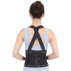 Lumbar Support Belt <b>Black</b> <b>Wrap</b> Around Waist Support For Weightlifting Adult Compression Back Brace With Steel Plate - Product Image 1