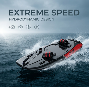 Planche de surf à moteur ultime à essence en fibre de carbone, planche de ski nautique de course, coque à rayures rouges, haute performance - Product Image 2