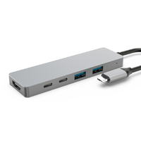 Hub USB C 5 en 1 H09C con Salida de Video 4K, 100W PD, HDTV, 4 Puertos USB 3.0 y Entrega de Energía de 100W PD para Laptop PC Lenovo