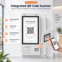 Kiosque de commande automatique mural de 21,5 pouces, Android 11, écran tactile capacitif, terminal de point de vente avec imprimante 80 mm, scanner QR pour restaurant