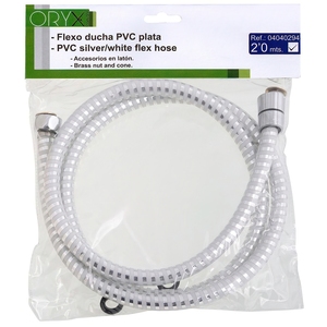 Tubo Doccia in PVC Bianco/Argento 2,00 metri - Product Image 2