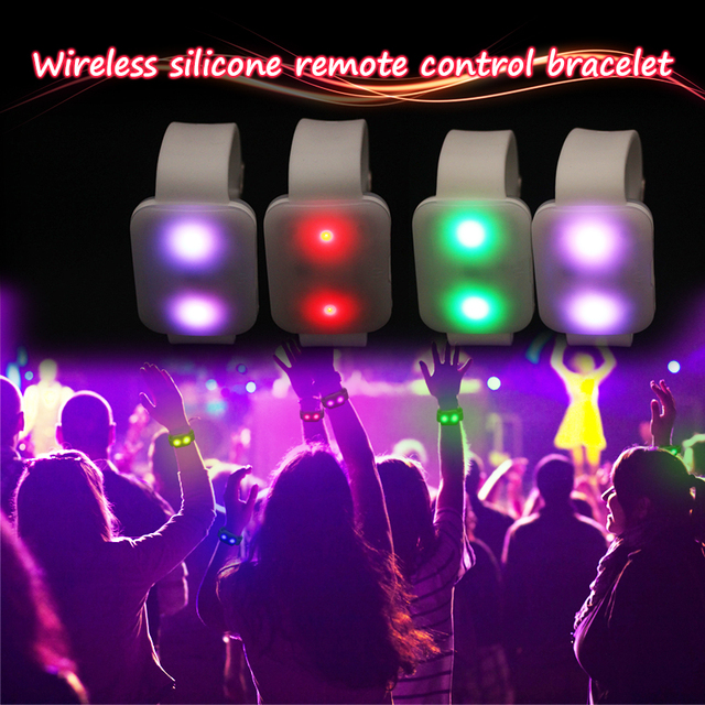 DMX Flashing LED Silicon Plastic Eco-Friendly Wristband 20 Zone Full Range Wireless Remote and RFID Light for Concert Party