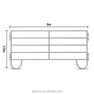 Clôture de ferme galvanisée anti-escalade pour bétail et <span class=keywords><strong>chevaux</strong></span>, style <span class=keywords><strong>ranch</strong></span>, noire, 1,5m*3m, écologique, modélisation 3D - Product Image 1