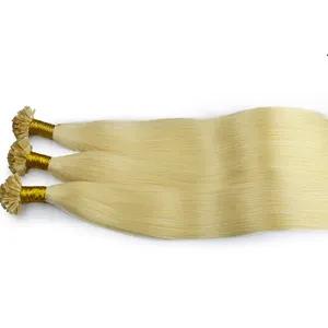 Wholesale Double drawn 613 K Tip Hair Extensions Keratin Pre Bonded I U V Flat Tip Hair Extension European Human Hair