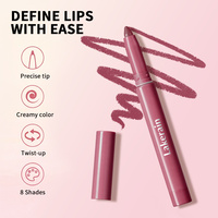 Vendor Grosir Lip Liner Pink Retractable Private Label, Nude Tahan Lama Anti Luntur Tahan Air Matte Cream Lipliner Vegan