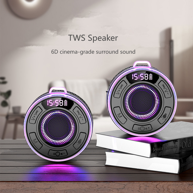 Wireless Magnetic Golf Cart Speaker IPX7 Waterproof BT Speaker with LED Display Shockproof Golf Cart Accessories Golf Gifts