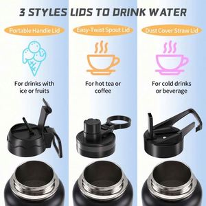 Bouteille d'eau de haute qualité de 32 oz, design personnalisé, isolée, mini, bouteille d'eau chaude de 32 oz avec couvercles - Product Image 2