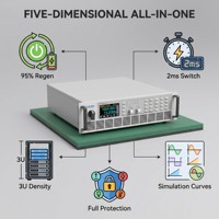Source d'alimentation bidirectionnelle CC haute précision à retour énergétique régénératif 1000V 15A 6kW pour les tests de R&D en laboratoire