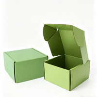 Boîte d'expédition pliable verte personnalisée couleur Pantone en carton ondulé pour l'emballage de petits lots de produits cadeaux