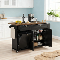 Chariot de rangement de cuisine moderne pour restaurant commercial avec roulettes, design en panneaux de bois, pour usage extérieur et bar à domicile