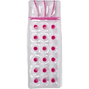 Materassino Gonfiabile Durevole in PVC con 18 Tasche, Galleggiante per Piscina, Materasso ad Aria per Nuoto, Sdraio Galleggiante con Cuscino, Stile Francese - Product Image 1