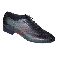 Chaussures de danse latine de salon en cuir à semelle en daim noir classique professionnel pour homme Evkoodance, talon de 1 pouce