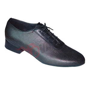 Scarpe da Ballo Latino Professionali da Uomo Evkoodance, Classiche Nere con Tacco da 1 Pollice, Suola in Camoscio e Pelle - Product Image 2