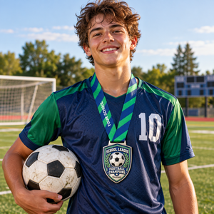 Médaille de champion de football scolaire en alliage de zinc gravée, récompense sportive personnalisée pour votre école, fabricant de médailles OEM ODM - Product Image 2