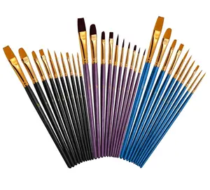 10pcs/set Professional Pearlescent Black Blue Purple Art Paint Brush with nylon hair for acrylic watercolor oil painting