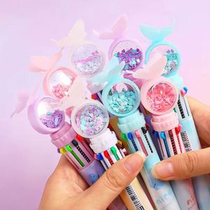 Hot Selling Wholesale Promotional 10 Colors 1 Retractable 0.5mm Plastic <b>Multi</b>-Functional OEM Ballpoint <b>Pen</b> Cute Butterfly Animal - Product Image 2