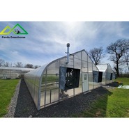 PandaGreenhouse Système de serre agricole à simple travée de petite taille avec couverture en film PE pour la culture des plantes, structure complète