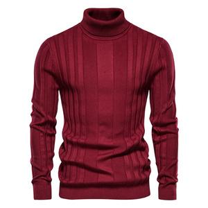 Maglione <span class=keywords><strong>girocollo</strong></span> Slim Slim a collo alto da <span class=keywords><strong>uomo</strong></span> lavorato a maglia tinta unita maglione caldo stile coreano stampa maniche lunghe - Product Image 2