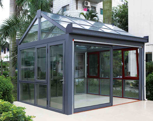 Kış bahçe Lowes cam kış bahçe özel kesim işleme hizmeti ile dört sezon alüminyum konservatuar ev Sunroom - Product Image 6