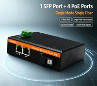 Switch PoE industriel Gigabit, monomode monofibre, transmission 20 km, port SC 1310/1550 nm