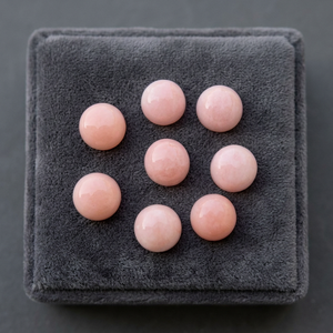 Pierre d'opale rose naturelle lisse, cabochon de pierre précieuse calibrée, certifiée par un tiers, avec moyeu en argent, prix d'usine en gros - Product Image 2