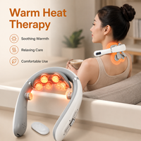 3-in-1 Elektrische Nackenmassage-Maschine F12 Austauschbare Massageköpfe Kneten Wärme Vibration Timer Kabellose Nackenmassagegerät