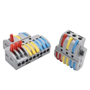 Mini conector de riel Din eléctrico aislado, 2, 3, 4, 5, 8 pines, palanca de terminales, conector de cable compacto rápido, bloques, conectores de empalme