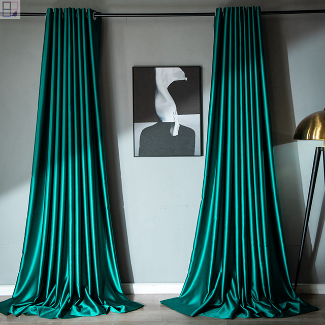 Luxury Classic Solid Shading Blackout Window Curtain Fabric High Quality Curtains for Living Room