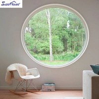 Ventana redonda popular de América del Norte, Canadá, uso en clima frío, rotura térmica con aislamiento térmico, ventana circular de vidrio triple de aluminio