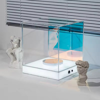 Présentoir rotatif carré en acrylique pour bijoux et chaussures, boîte transparente sur mesure, éclairée, de luxe léger, pour magasin spécialisé