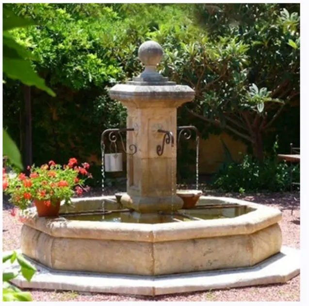 Grandi fontane decorative in pietra naturale per acqua calcarea da giardino all'aperto