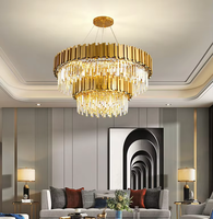Lampe suspendue ronde en métal moderne personnalisée, grande, pour hôtel, chambre à coucher, salon, plafonnier, LED, cristal K9, lustre de luxe