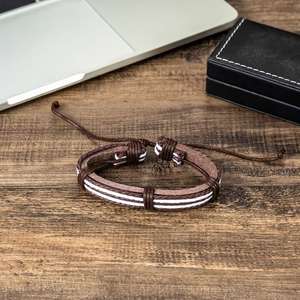 Wholesale Stainless Steel Men's Quartz Watch + <b>Leather</b> <b>Bracelet</b> With Gift Box Custom Logo - Product Image 3