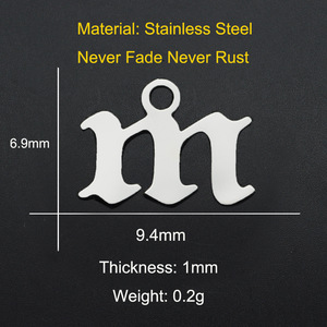 Mạ Vàng Thép Không Gỉ A- Z Mặt Dây Chuyền Cũ Tiếng Anh Phông Chữ Ban Đầu <span class=keywords><strong>B</strong></span>ảng Chữ Cái Quyến Rũ Tự Làm Đồ Trang Sức Làm Mặt Dây Chuyền Tiếng Anh Thư Quyến Rũ - Product Image 4