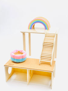 Escalera ondulada escalera colgante hámster plataforma <span class=keywords><strong>de</strong></span> oso dorado escalera <span class=keywords><strong>de</strong></span> escape <span class=keywords><strong>de</strong></span> varias habitaciones <span class=keywords><strong>escaleras</strong></span> <span class=keywords><strong>de</strong></span> madera - Product Image 3