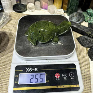 Nouveautés Figurines d'Animaux Tortue Sculptée en Pierre de Cristal de 11 cm Statues de Tortue en Cristal de <span class=keywords><strong>Jade</strong></span> Vert Naturel pour Décoration - Product Image 5