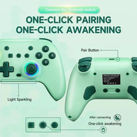 Control Inalámbrico para Juegos con Luz RGB y Bluetooth para PC Pro Steam con Motor de Doble Vibración de 6 Ejes